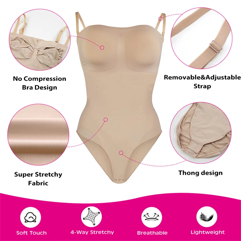 GlowSculpt™ Seamless Straight Body Shaper