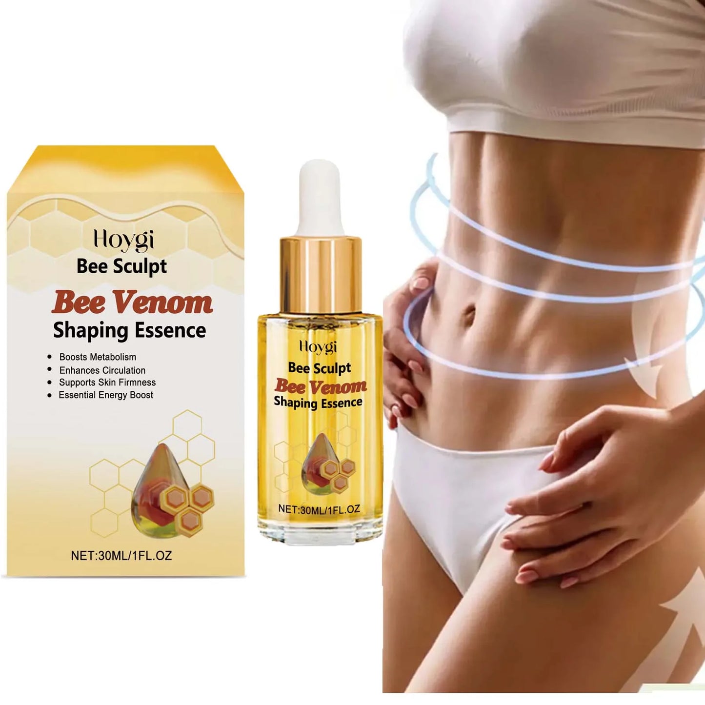 Bee Venom Sculpting Oil - Reduce Fat, Tighten Skin & Shape Waistline.